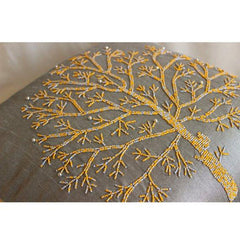 Tree Of Faith - Gray Art Silk Decorative Euro Sham