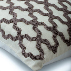 Trellis Cafe Runway - Ivory Silk Decorative Euro Sham