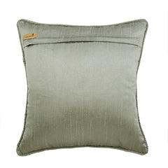 Trellis Shine - Gray Jacquard Silk Throw Pillow Cover
