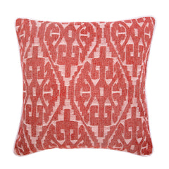 Tribal Love - Red Jacquard Silk Decorative Euro Sham