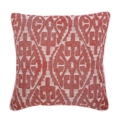 Tribal Love - Red Jacquard Silk Decorative Euro Sham