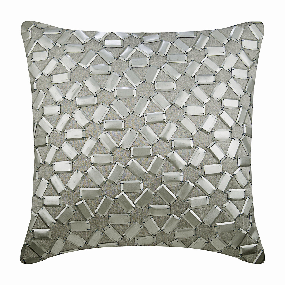 True Silver - Silver Art Silk Decorative Euro Sham