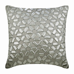 True Silver - Silver Art Silk Decorative Euro Sham