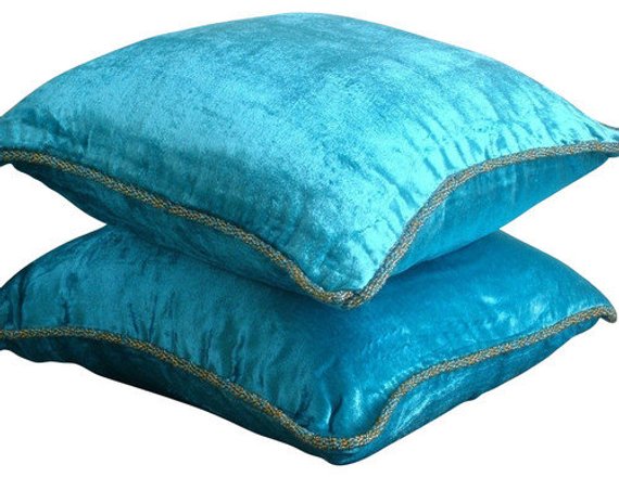 Royal Peacock Green Shimmer - Royal Peacock Green Velvet Throw Pillow Cover