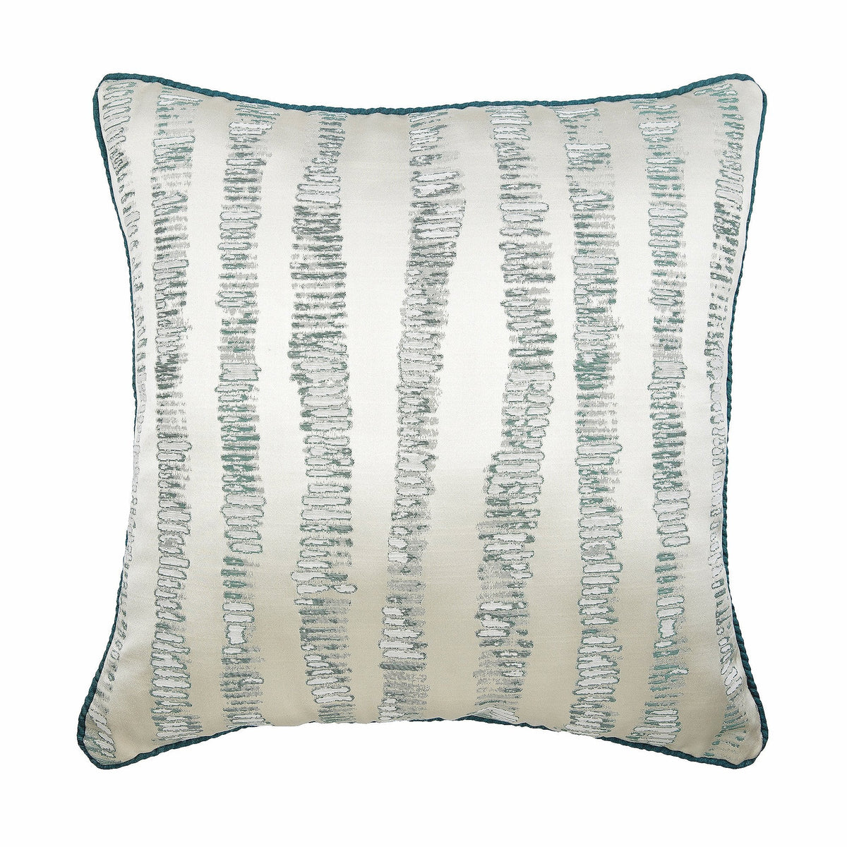 Undecided - Teal Blue Jacquard Silk Decorative Euro Sham