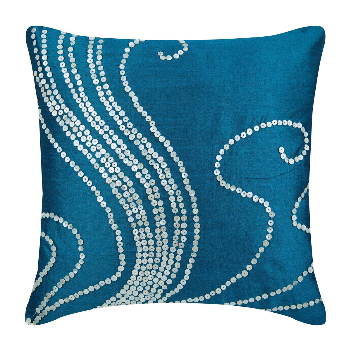 Undersea Magic Blue Silk Euro Sham Cover
