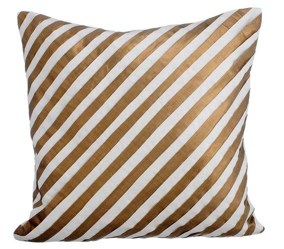 Unfolding Ivory Antique Gold - Ivory Art Silk Decorative Euro Sham