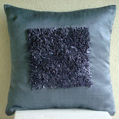 Vintage Blue Love - Blue Art Silk Throw Pillow Cover