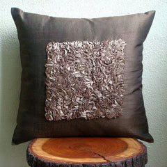 Vintage Chocolate Love - Dark Brown Art Silk Decorative Euro Sham