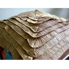 Vintage Gold Frills - Gold Crushed Silk Decorative Euro Sham