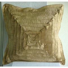 Vintage Gold Frills - Gold Crushed Silk Decorative Euro Sham