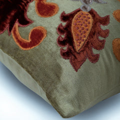 Vintage Is Back - Sage Green Velvet Throw Pillow Cover