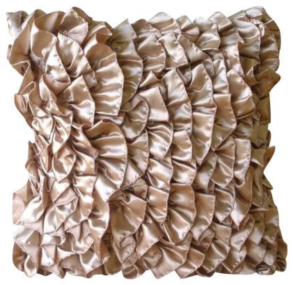 Vintage Peach - Beige Satin Decorative Euro Sham