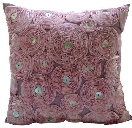 Navy Paradise - Navy Blue Art Silk Throw Pillow Cover