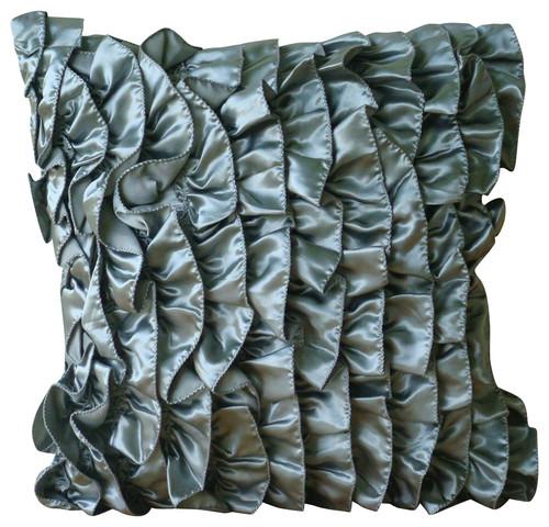 Vintage Silver - Silver Satin Decorative Euro Sham