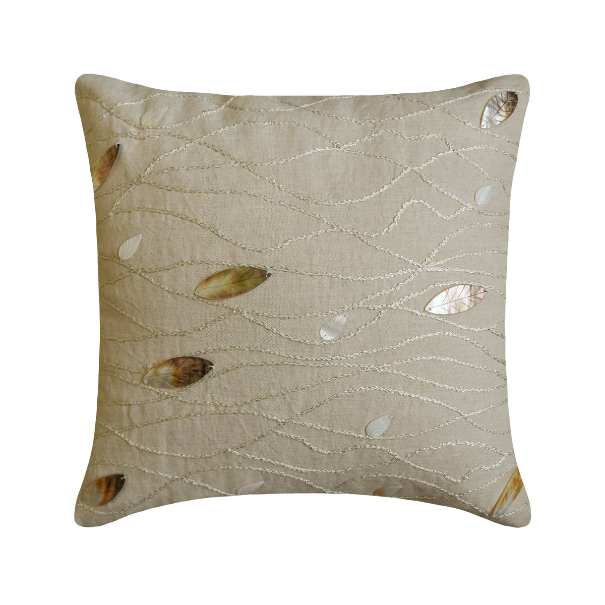 Vintage Season - Natural Beige Cotton Linen Throw Pillow Cover