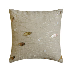 Vintage Season - Natural Beige Cotton Linen Throw Pillow Cover