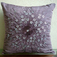 Violet Light - Purple Art Silk Decorative Euro Sham