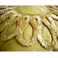 We All Blossom - Gold Art Silk Decorative Euro Sham