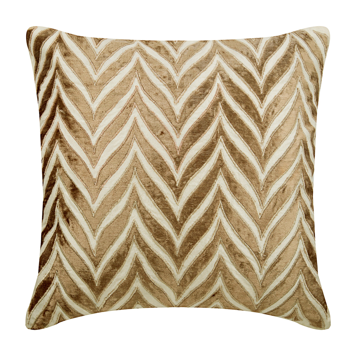 We Danced Chevron - Ivory Velvet Decorative Euro Sham