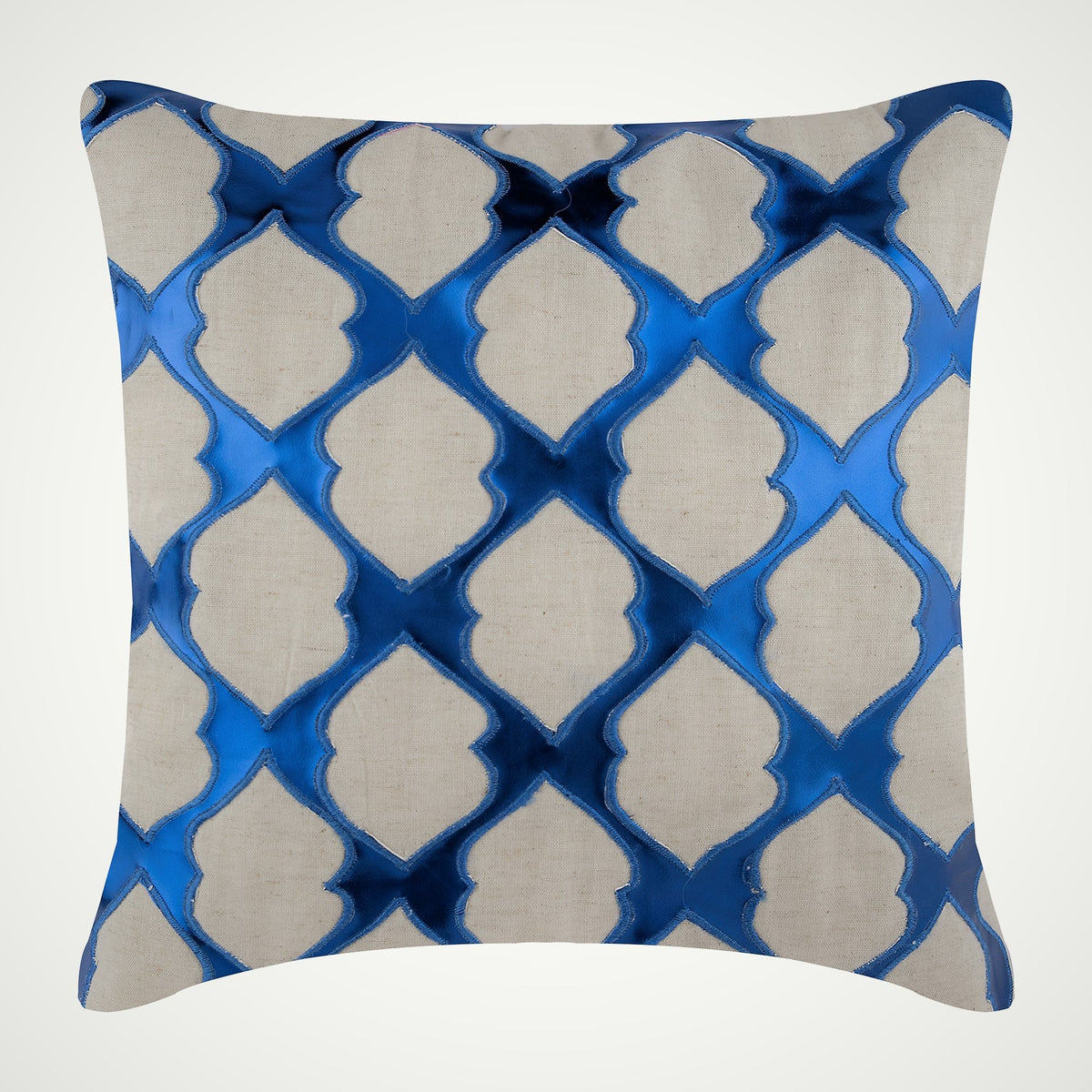 Web Designing - Blue Cotton Linen Decorative Euro Sham