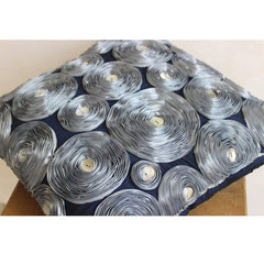 Whirlwind - Gray Art Silk Throw Pillow Cover