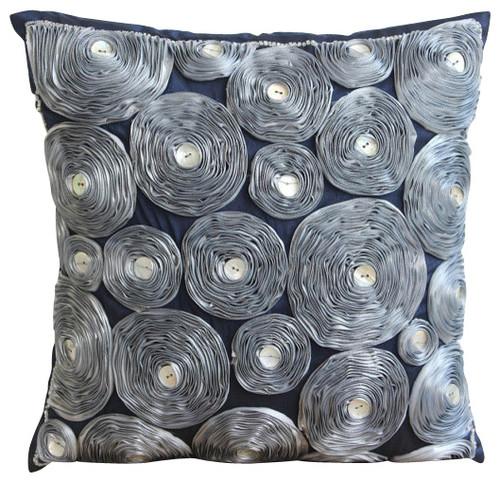 Whirlwind - Gray Art Silk Decorative Euro Sham