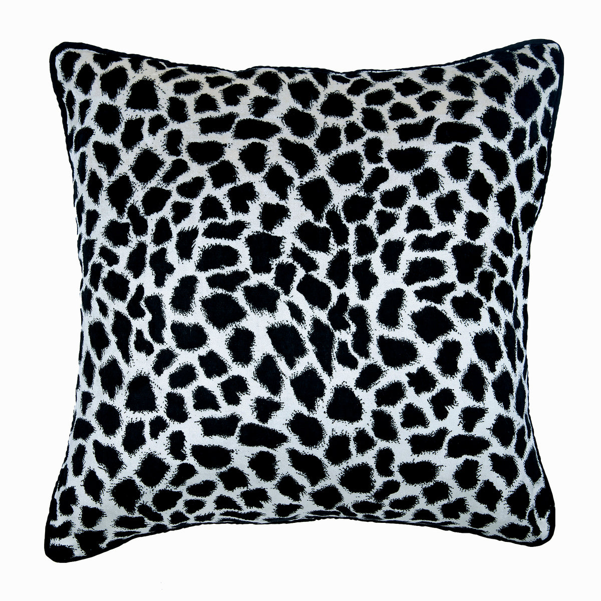 Wild Jungle - Black N White Velvet Decorative Euro Sham