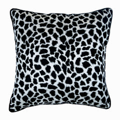 Wild Jungle - Black N White Velvet Decorative Euro Sham