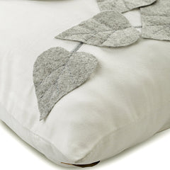 Winter Leaves - White Faux Suede Decorative Euro Sham