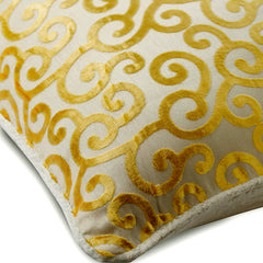 Yellow Scroll All The Way - Mimosa Yellow Burnout Velvet Decorative Euro Sham