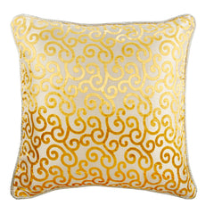 Yellow Scroll All The Way - Mimosa Yellow Burnout Velvet Decorative Euro Sham